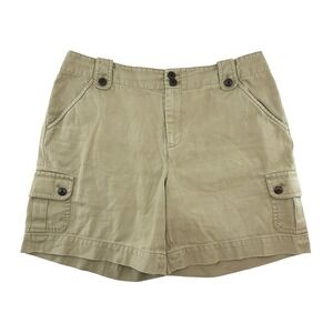 LAUREN RALPH‎ LAUREN Linen & Cotton Blend Safari Cargo Shorts • 6 • Khaki